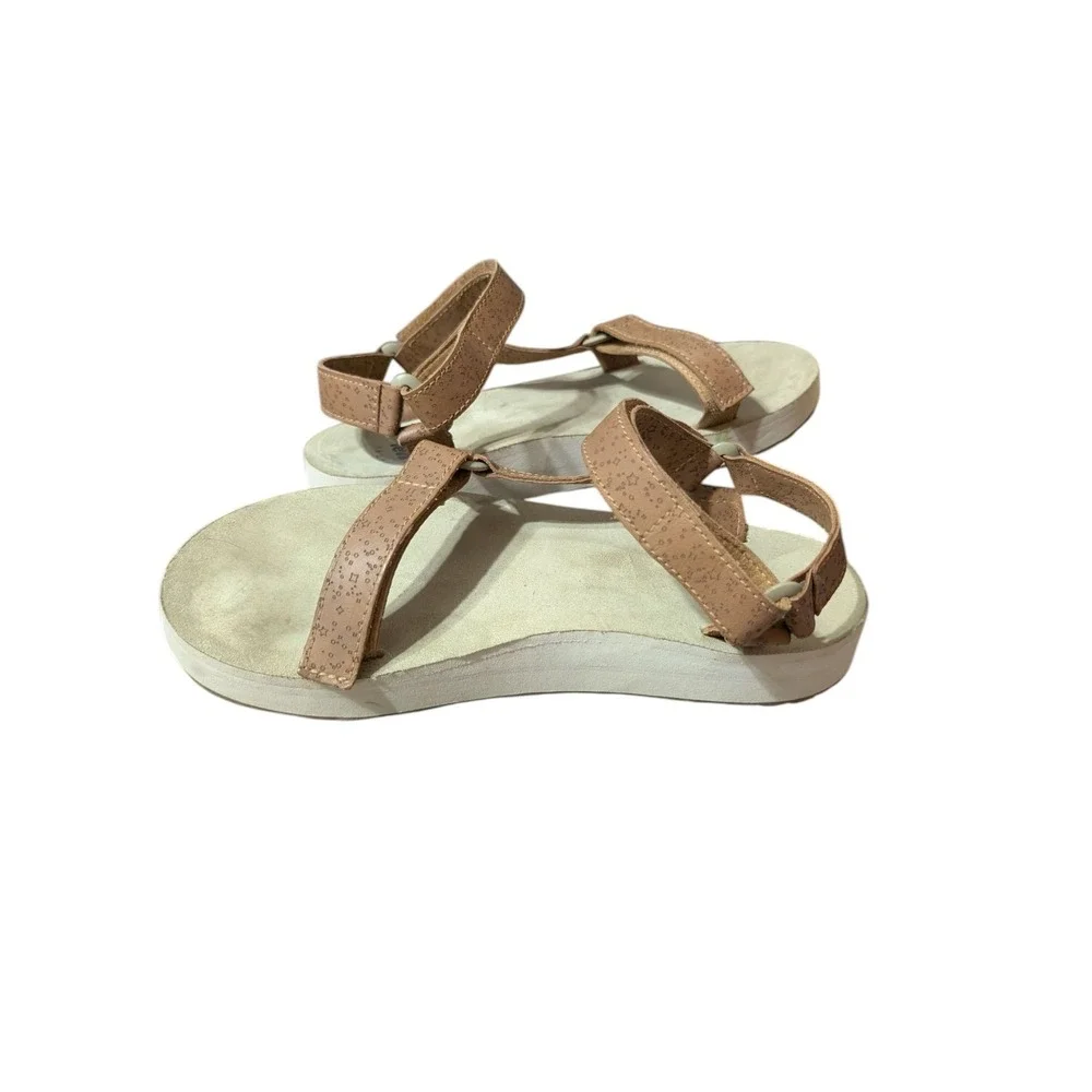 Teva Sandals Womens 9 Midform Universal Star Strappy Brown Leather 1110763